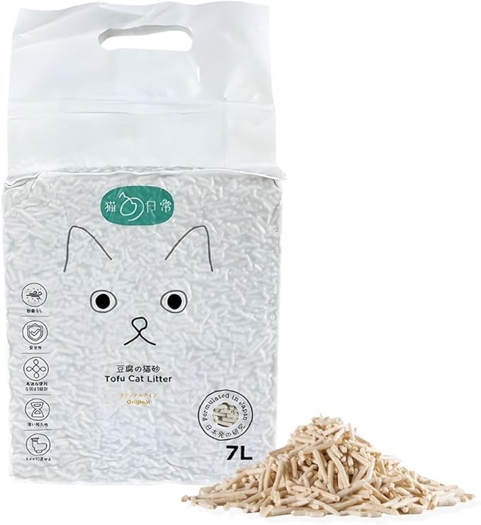 Gatitos Tofu Cat Litter Climping Quickly, Natural Material, Dissolves in Water and can be Flushed Down The Toilet, Vacuum Packing（Original Flavor| Pack*1）-PawvioPets