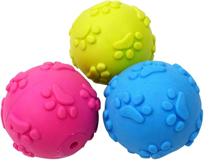 Dog Toys ，Dog Balls for Small Medium Large Dogs Squeaky Toy Balls 3 Pcs-PawvioPets
