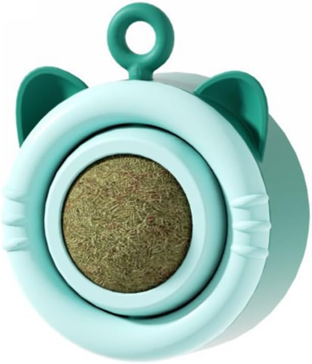 SLLOS Catnip Toys Balls 3 Pcs,Happy Planet 360°Rotating,Cat Energy Ball, Edible Kitten Silvervine Toys for Cats Lick, Healthy Kitty Teeth Cleaning Dental Chew Toys, Cat Wall Treats(Blue)-PawvioPets