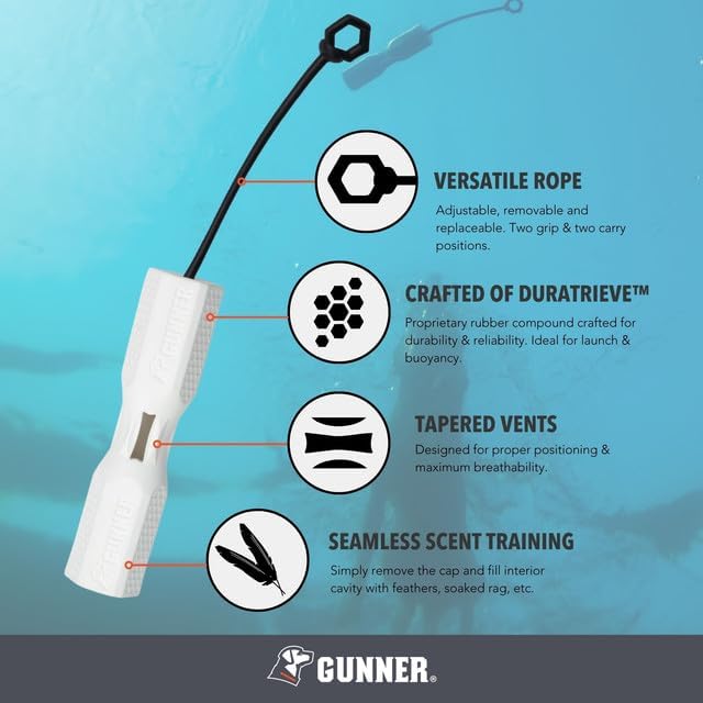 Dog Training Bumper - Durable Retriever Dummy for Professional Training, Perfect for Water Activities, Hunting, and Outdoor Retrieval Practice, with Adjustable Rope for Easy Handling (White)-PawvioPets