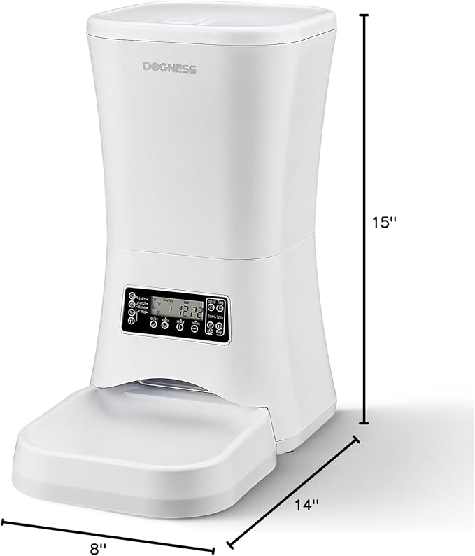 DOGNESS 9L Dog Feeders for Large Dogs, Automatic Dog Feeder with Timer Extra Large, Programmable Auto Pet Food Dispenser Feeder, Portion Control, Voice Recording, Battery and Plug-in Power-PawvioPets