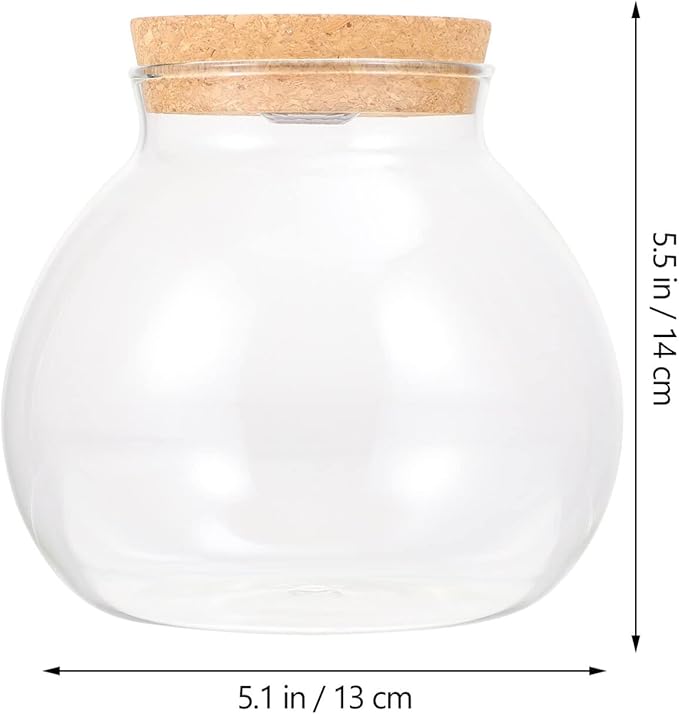 Fish Bowl with LED Light - Small Betta Fish Tank with LED Lighting and Lid Glass Fish Bowl Small Aquarium Glass Terrarium Container Bottle for DIY Landscape, Home Decor-PawvioPets