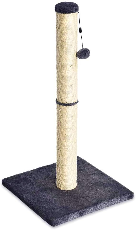 Amazon Basics Cat Scratcher - Indoor Classic Single Cat & Kittens Scratching Post, Medium (31.5"H) - Grey-PawvioPets