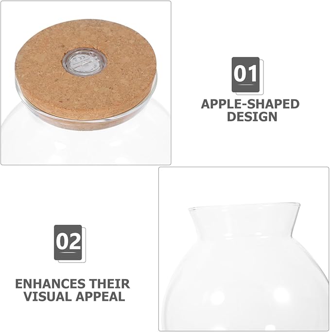 Fish Bowl with LED Light - Small Betta Fish Tank with LED Lighting and Lid Glass Fish Bowl Small Aquarium for DIY Landscape-PawvioPets