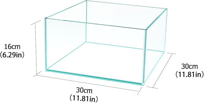 Fzone 3.8gal Shallow Rimless Low Iron Fish Tank Nova Clear Ultra-White 45° Mitered Edges Translucent Glass Anata Series Aquarium w/Black Foam Leveling Mat-PawvioPets