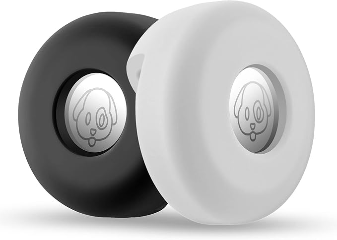 Airtag Holder for Dog Collar, Cibaabo Silicone Air Tag Case Cover Compatible with Apple Airtags for 0.8-1.2inch Cat Pet Collar Harness Loop-PawvioPets