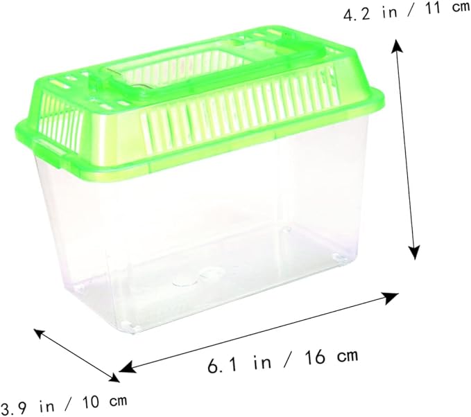 Betta Fish Tank LED Fish Tank Plastic Aquarium Gallon Fish Bowl Small Betta Tank Fish Box with Portable Goldfish Bowl Frog Suite Travel Green Portable Fish Tank Travel-PawvioPets