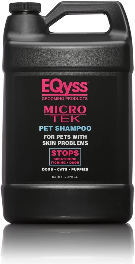 EQyss Micro-Tek Pet Shampoo - Soothes Dry Irritated Skin on Contact, Stops Itching, Scratching, Biting, Licking Hot Spots - for Cats & Dogs (128 oz)-PawvioPets