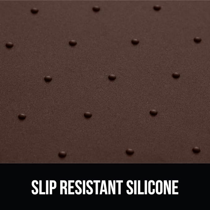 GORILLA GRIP 100% Waterproof Raised Edge BPA Free Silicone Pet Feeding Mat, Dog Cat Food Mats Contain Spills Protects Floors, Placemats for Cats and Dogs Water Bowl, Pets Accessories 16x10, Brown-PawvioPets