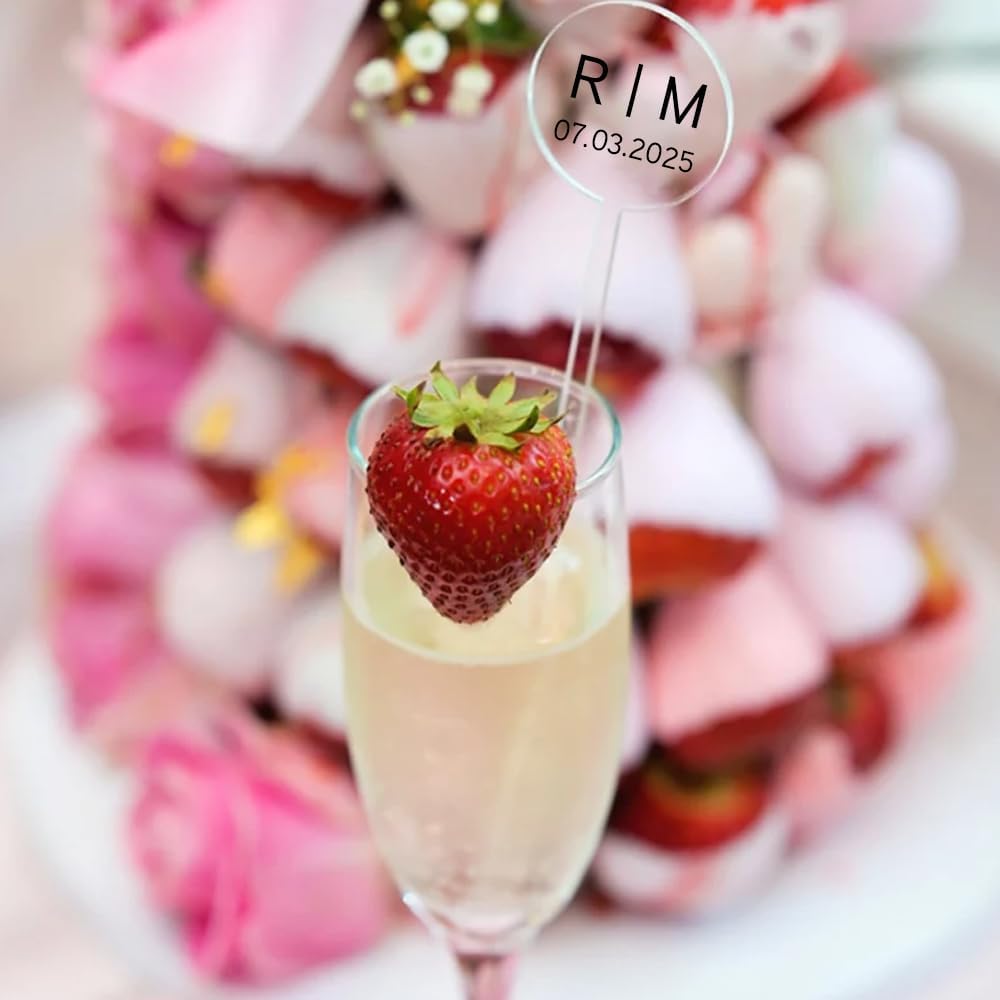 Personalized Wedding Drink Stirrers, Custom Anniversary Stir Swizzle Sticks, Cocktail Bar Last Name Wedding Decorations, Customized Cocktail Stirrers 2