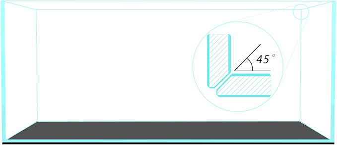 Fzone 80 Gal Rimless Low Iron Fish Tank Nova Clear Ultra-White 45° Mitered Edges Translucent Glass Anata Series Aquarium w/Black Foam Leveling Mat(S120-W50)-PawvioPets