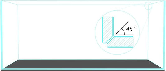 Fzone 80 Gal Rimless Low Iron Fish Tank Nova Clear Ultra-White 45° Mitered Edges Translucent Glass Anata Series Aquarium w/Black Foam Leveling Mat(S120-W50)-PawvioPets