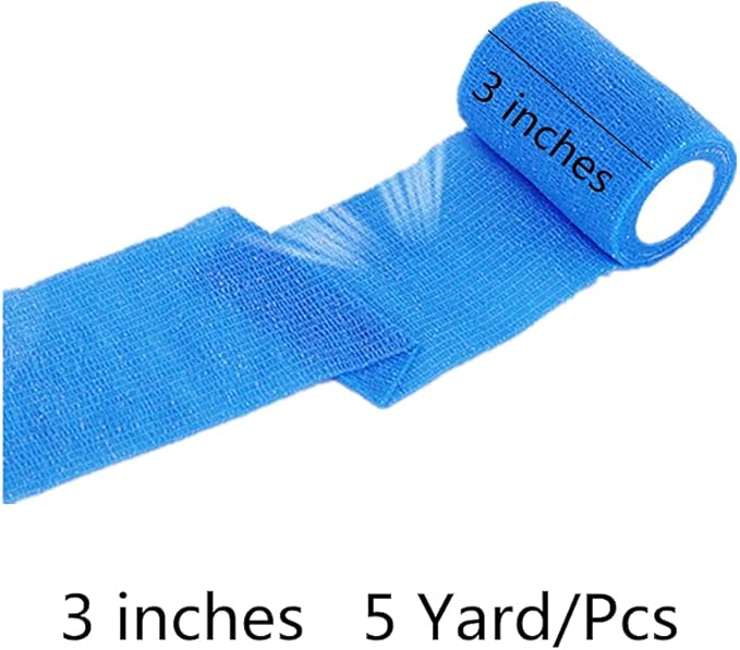 6 Pack 3" x 5 Yards Self Adhesive Bandage Wrap Breathable Cohesive Vet Wrap for Pets, Elastic Self-Adherent Tape for Sports, Wrist, Ankle (Mixed Colors)-PawvioPets