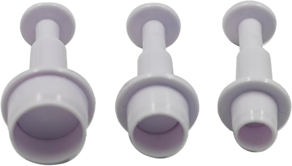 pson 3Pcs Plunger Cookie Cutter Set, Mini Plastic Biscuit Molds for Cake Decorating, Baking, Fondant, and DIY Crafts(Round)