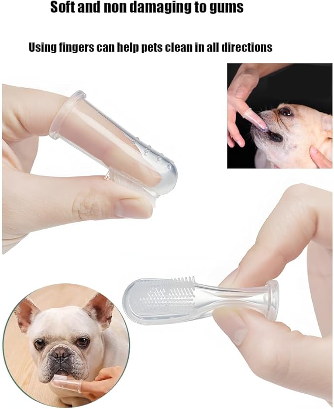 6Pack Dog Toothbrush，360º Dog Tooth Brushing Kit, Cat Toothbrush, Teeth Cleaning, Finger Brush-PawvioPets