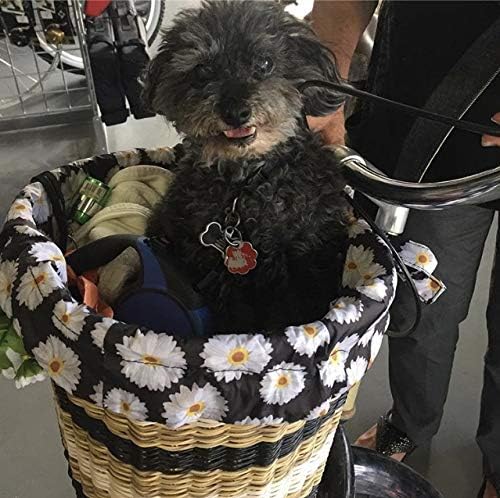 Cruiser Candy Bike Basket Liner Waterproof, Universal Fit for Most Bike Baskets, Stylish 2in1Tote, Bike Basket Cover, EBiKE Front Wire Or Wicker Bike Baskets Fits Up to 15x12x10-PawvioPets