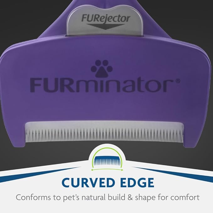 FURminator deShedding Tool For Medium/Large Cats, Short Hair, Removes Loose Hair From Shedding-PawvioPets