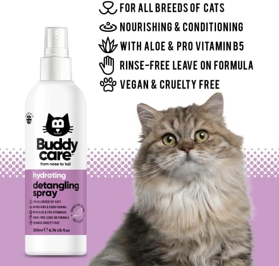 Detangling Spray for Cats - Effective Cat Matted Fur Remover and Detangle Spray to Promote a Healthy Coat, Easily Removes Matted Hair for a Smooth and Shiny Coat-PawvioPets