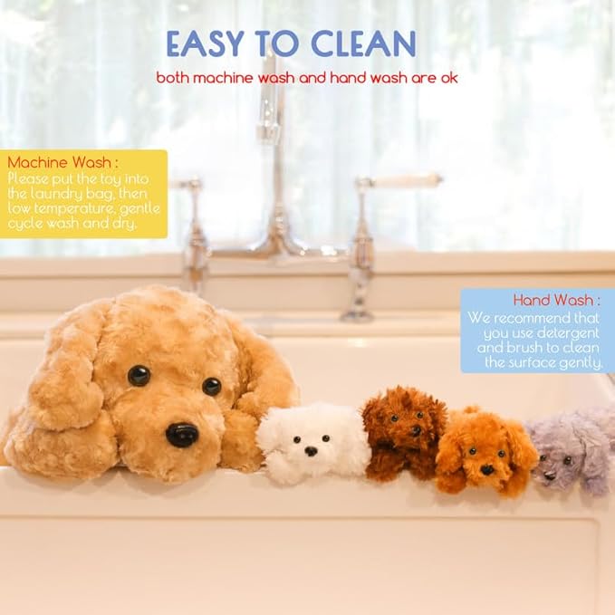 5 Pieces Dog Stuffed Animals for Girls,1 Mommy Dog with 4 Babies,Puppy Stuffed Animals Gifts for Girls 3 4 5 6 7 8 9 Years,Soft Plush Toys for Kids Christmas,Valentine's,Birthday,Children's Day-PawvioPets