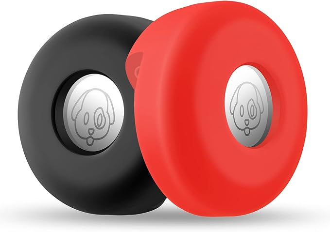 Airtag Holder for Dog Collar, Cibaabo Silicone Air Tag Case Cover Compatible with Apple Airtags for 0.8-1.2inch Cat Pet Collar Harness Loop-PawvioPets