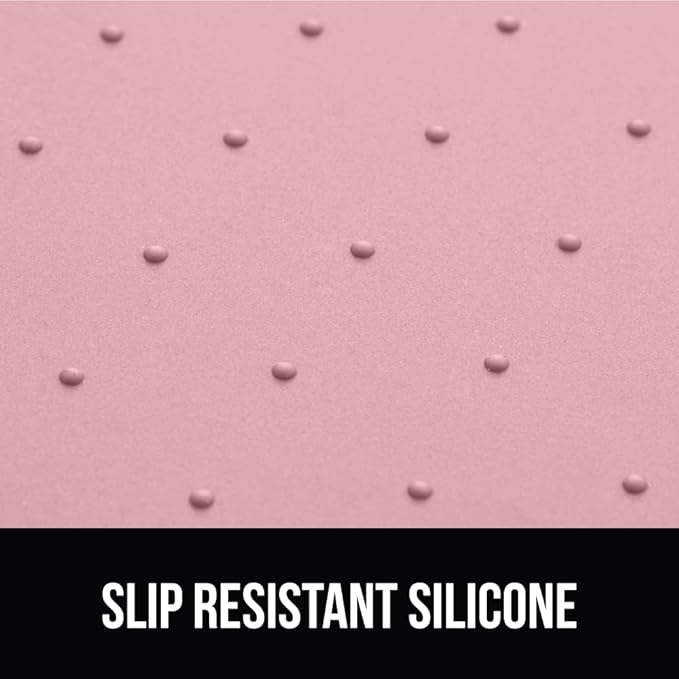 GORILLA GRIP 100% Waterproof Raised Edge BPA Free Silicone Pet Feeding Mat, Dog Cat Food Mats Contain Spills Protects Floors, Placemats for Cats and Dogs Water Bowl, Pets Accessories 28x18 Pink-PawvioPets