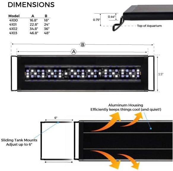 Current USA 24-36" Inch Orbit Marine LED Saltwater Reef Marine Aquarium Light | 24 Hour IR Lighting & eFlux Wave Pump Control | Adjustable Color Spectrum for Fish Tank (4101)-PawvioPets