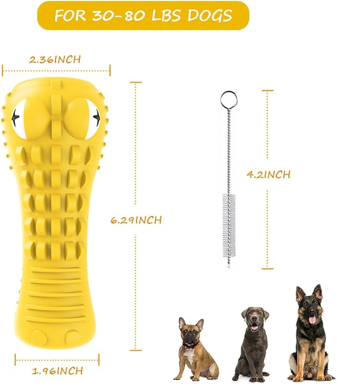 Dog Toys for Aggressive Chewers Large Medium Breed, Indestructible Dog Toothbrush Chew Toys, Squeaky Interactive Tough Extremely Durable, Dogs Toys to Keep Them Busy-PawvioPets