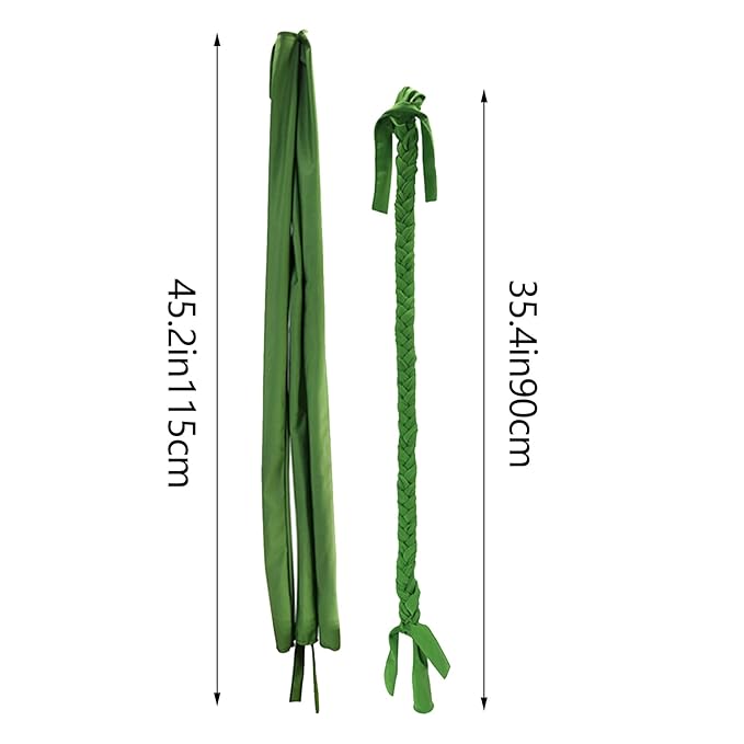 Dnoifne Horse Ponytail, 3 Tube Braided Tail Bag, Green, 1 Count-PawvioPets