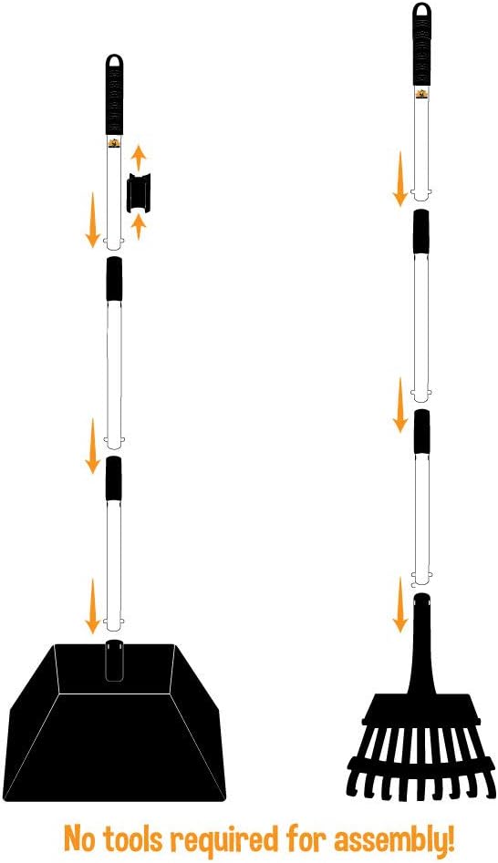 Bodhi Dog Pooper Scooper for Large Dogs - Heavy Duty Metal Poop Scoop w/Long Handle Tray & Rake - Dog Poop Scooper for Yard, Grass, Street, Gravel & Outdoor Areas - Pet Waste Cleanup Tool-PawvioPets