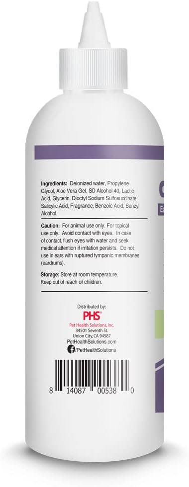Ear Cleansing Solution with Aloe Vera for Dogs & Cats, Anti-Irritant Formula with Neutral pH and Aloe Vera, Deodorize & Gently Clean - 8 fl oz-PawvioPets