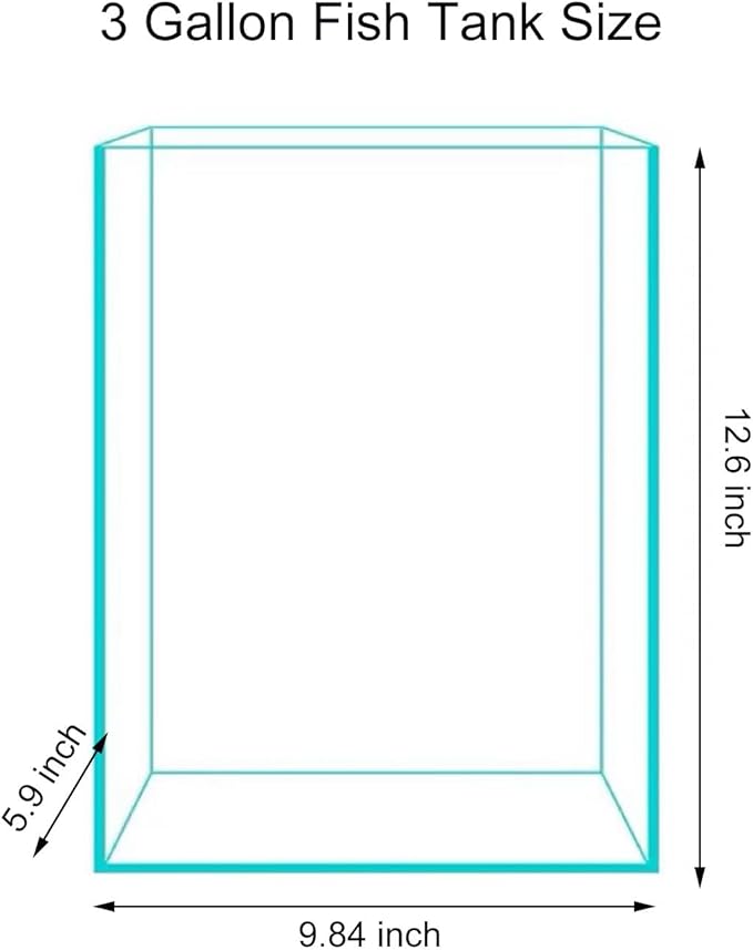 3 Gallon Glass Fish Tank, Easy to Maintain Small Aquarium for Betta/Snails/Shrimp and Aquatic Planting.-PawvioPets
