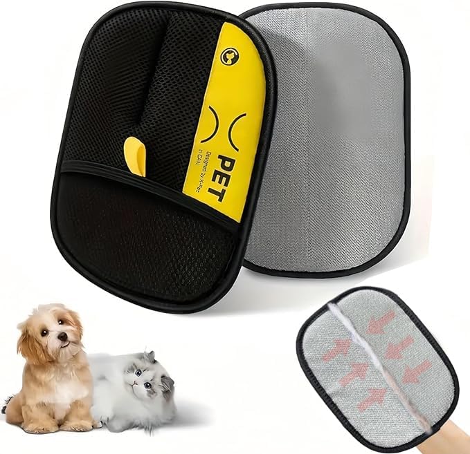 2PCS Pet Hair Remover Gloves, Pet Hair Removal Tool, Reusable Removal Tool for Couch, Furniture, Carpet, Car Seat, Cat Grooming Tools-PawvioPets