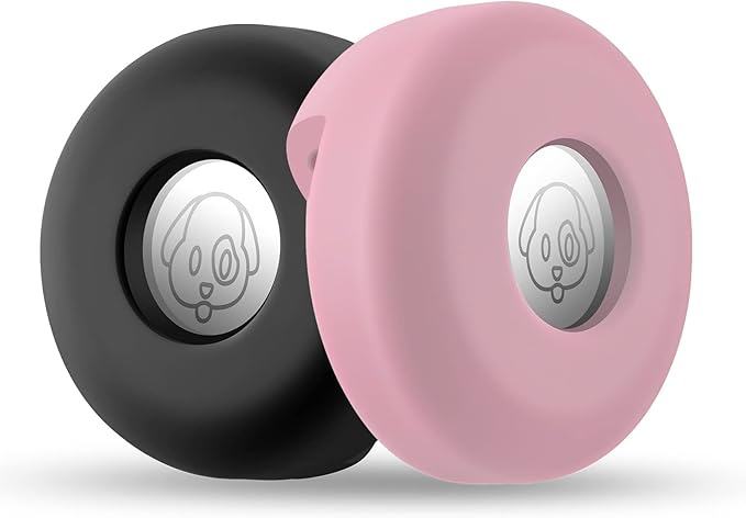 Airtag Holder for Dog Collar, Cibaabo Silicone Air Tag Case Cover Compatible with Apple Airtags for 0.8-1.2inch Cat Pet Collar Harness Loop-PawvioPets