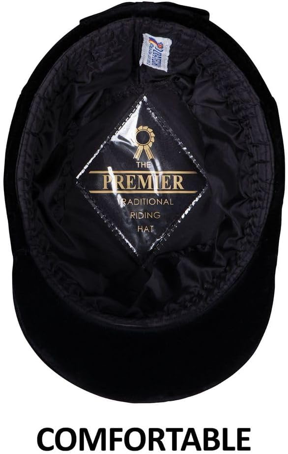 Dura-Tech Velvet Horse Riding Hunt Cap | Classic English Equestrian | Hunter Class Elegance | Use in Breed Show | Color Black-PawvioPets
