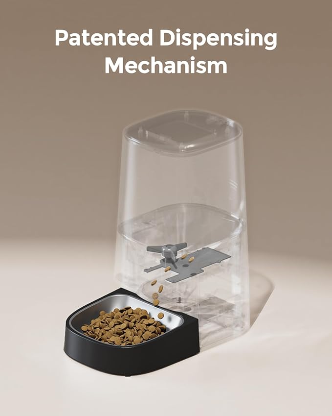 Cat Feeder Automatic - Cat Food Dispenser MeowServe S20, Auto Dog Feeder with Stainless Steel Bowl, 5L Pet Feeder with Patented Anti-Jam Port, App, Dual Lock Lid, Dual-Band WiFi & Power Supply-PawvioPets