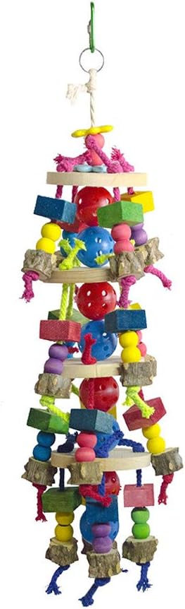 Deloky Large Parrot Toys - Natural Wood Large Bird Chewing Toys Suggested for Macaws cokatoos,African Grey and a Variety of Large Amazon Parrots-PawvioPets