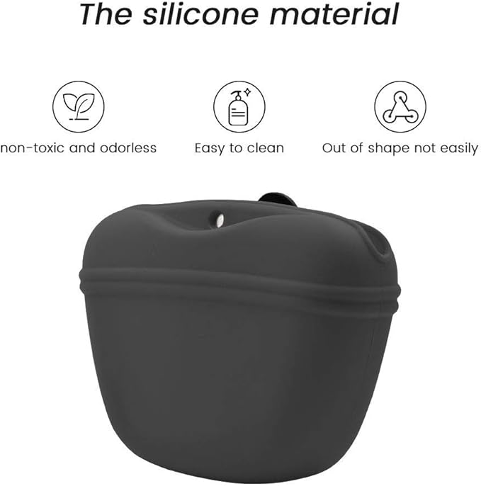 AUDWUD - Silicone Dog Treat Pouch - Clip on Portable Training Container - Convenient Magnetic Buckle Closing and Waist Clip - No BPA-PawvioPets
