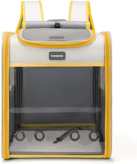 Cat Backpack Carrier, Collapsible and Breathability Cat Carrier Large for Cat Under 16 lbs, Dog and Small Pet Carrier Bag Used in Travel, Car-PawvioPets