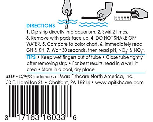 API 5-IN-1 TEST STRIPS Freshwater and Saltwater Aquarium Test Strips 100-Count Box-PawvioPets