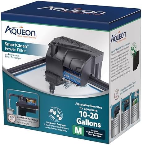 Aqueon Aquarium Fish Tank SmartClean Power Filter with EcoRenew Filter Cartridge, 10-20 Gallons (Pack of 12)-PawvioPets