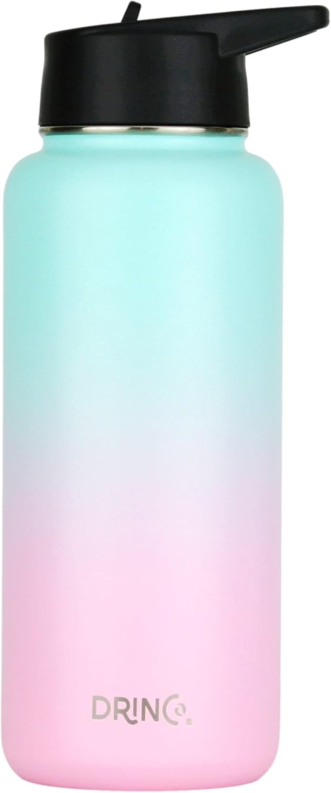 DRINCO Stainless Steel Water Bottle Spout Lid Vacuum Insulated Double Wall Water Bottle Wide Mouth (40oz 32oz 22oz 18oz 14oz) Leak Proof Keeps Cold or Hot (32 oz, 32oz Macaron)-PawvioPets