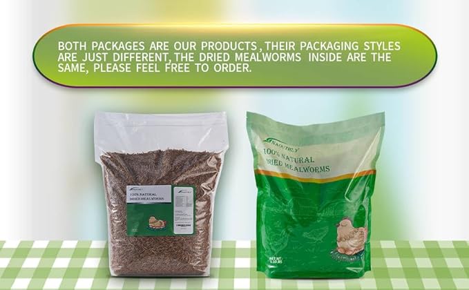 10lbs Dried Mealworms - Premium Non-GMO Chicken Feed, Nutritious High Protein Meal Worms- Food and Treats for Laying Hens, Wild Birds, Ducks, Chicken-PawvioPets