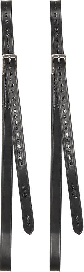 Exion Pre-Stretched Leather Stirrup Leathers for English Saddles | Premium Vegetable-Tanned Non-Stretch Stirrups for Jumping, Dressage & Schooling | 18-Hole Numbered Adjustment & SS Buckles-PawvioPets