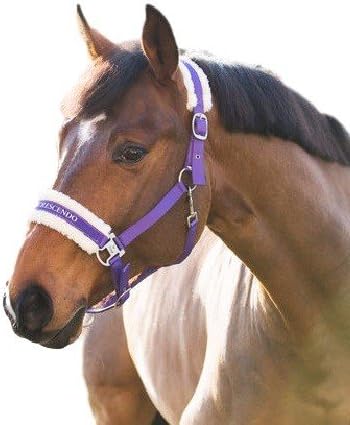 HORZE Howard Soft Fleece Padded Adjustable Polyester Horse Halter - Purple - Shetland-PawvioPets