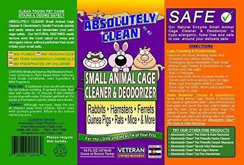 Amazing Small Animal Cage Cleaner - Just Spray/Wipe - Easily Removes Messes & Odors - Hamsters, Mice, Rats, Guinea Pigs, Ferrets - USA Made (16 oz Concentrate)-PawvioPets