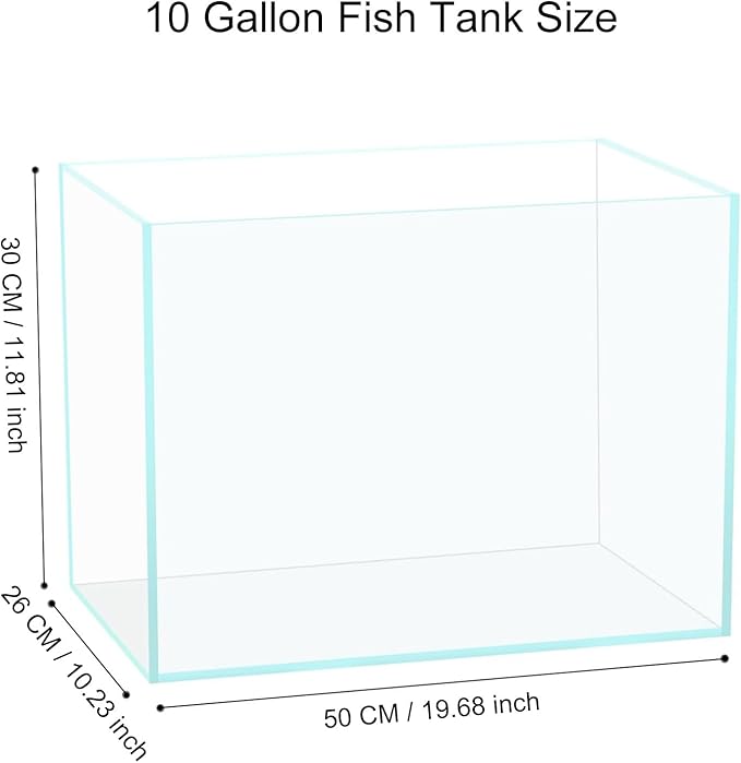 10 Gallon Glass Fish Tank, Easy to Maintain Small Aquarium for Betta/Goldfish/Snails/Shrimp and Aquatic Planting.-PawvioPets