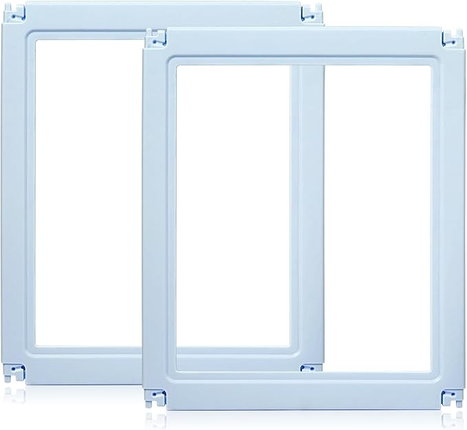 DIY Clear Acrylic Dog Playpen House,Quick Easy Assembly and Disassembly,Strong Floor Suction,Indoor and Outdoor Use,Easy Cleansing Puppy Fence (Sky Blue, 23.6" H, 2PCS)-PawvioPets