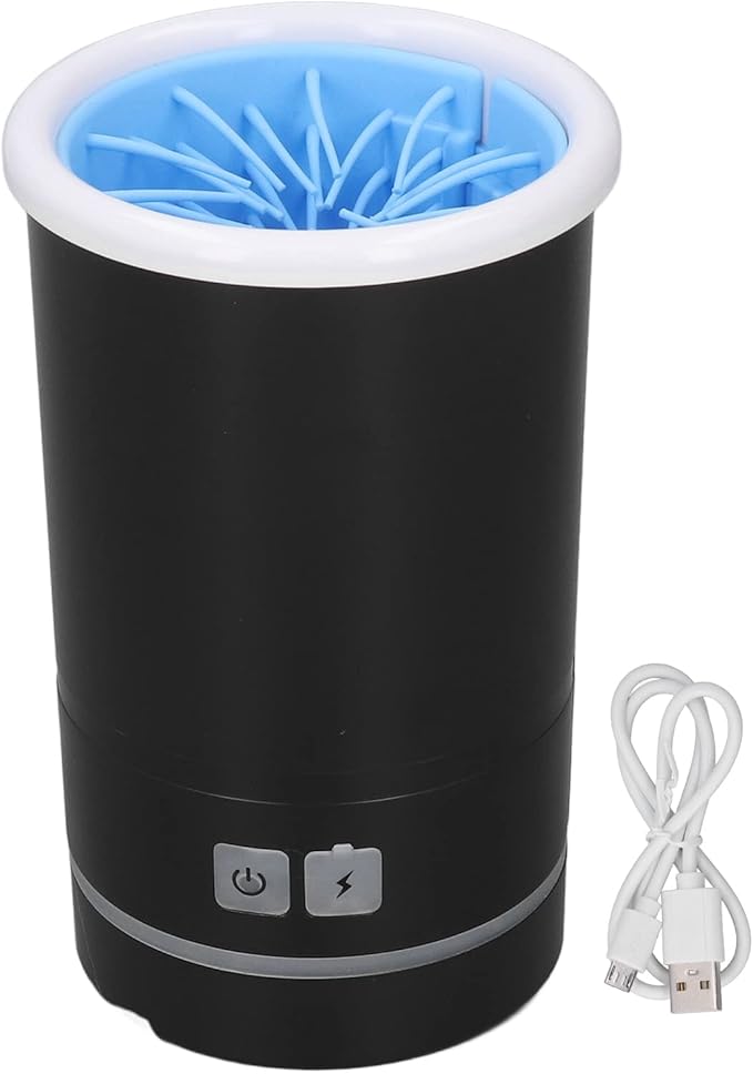gernie Electric Pet Washer, 2000mAh USB Rechargeable Automatic Dog Washer 2 in 1 Portable Dog Foot Cleaner with Soft Brush for Small Medium Dogs s and Cats-PawvioPets