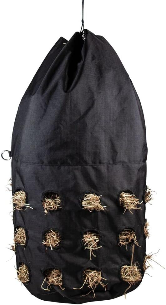 Dura-Tech Full Bale Hay Sack | Color Black | Horse Stable Essential | Full Bale Capacity | Slow Feed Design | Durable 1200D Fabric | Easy Hanging-PawvioPets