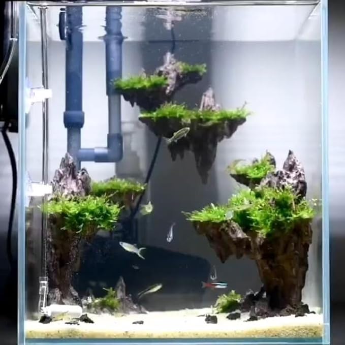 Fish Tank Decor Rocks.Aquarium Decoration Model.Easy and Quick Solution for Aquascaping.(Elf Island)-PawvioPets